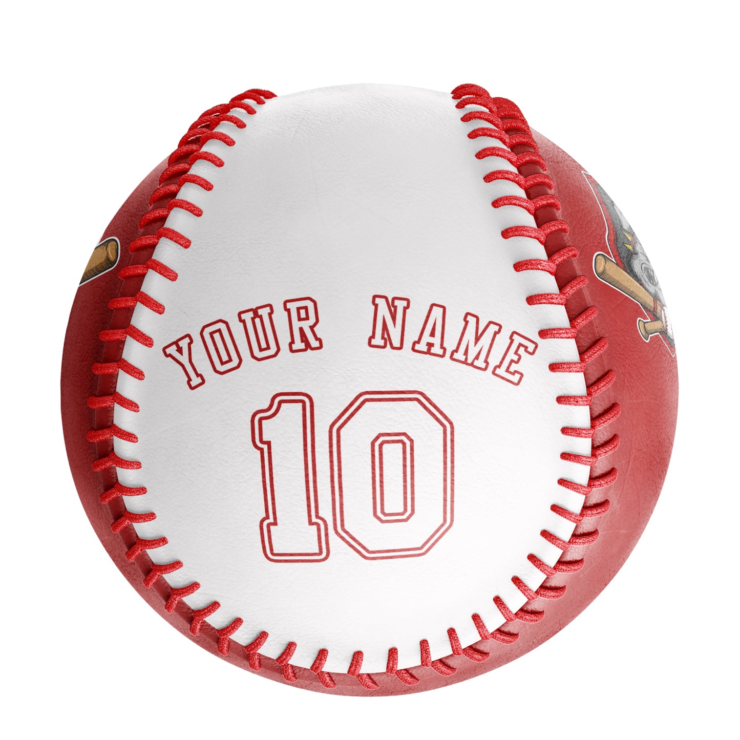 Custom Red White Half Leather White Authentic Baseballs