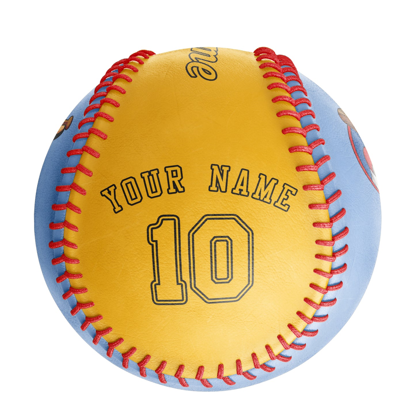 Custom Blue Gold Half Leather Gold Authentic Baseballs