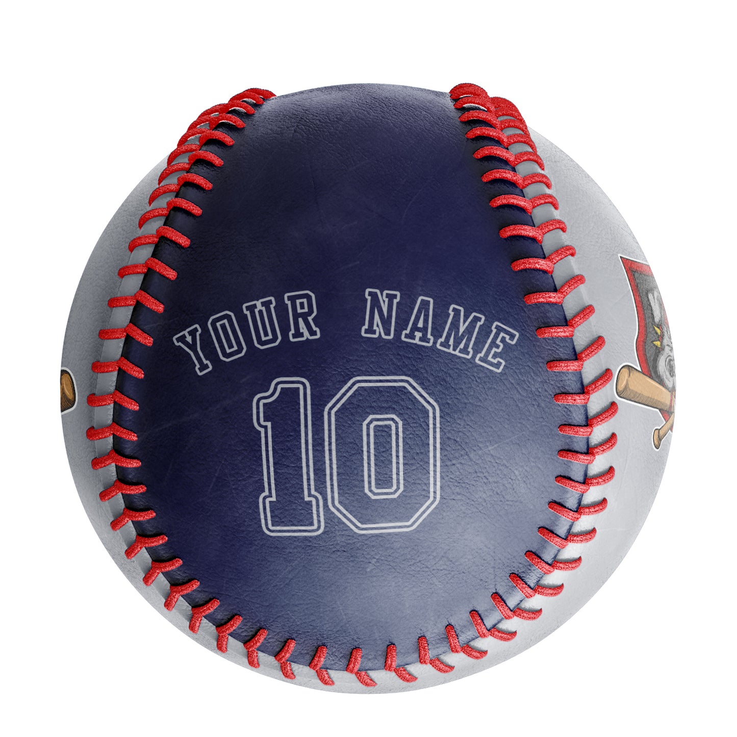 Custom Gray Navy Half Leather Navy Authentic Baseballs