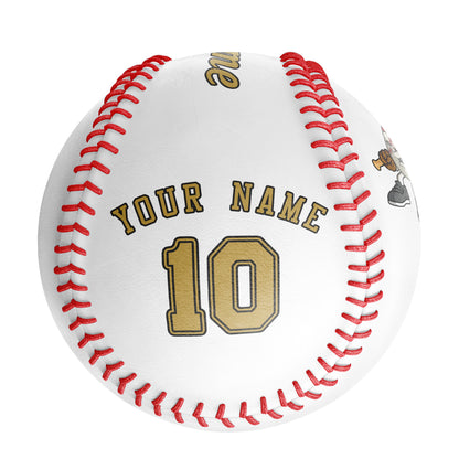 Custom White Leather Old Gold Authentic Baseballs