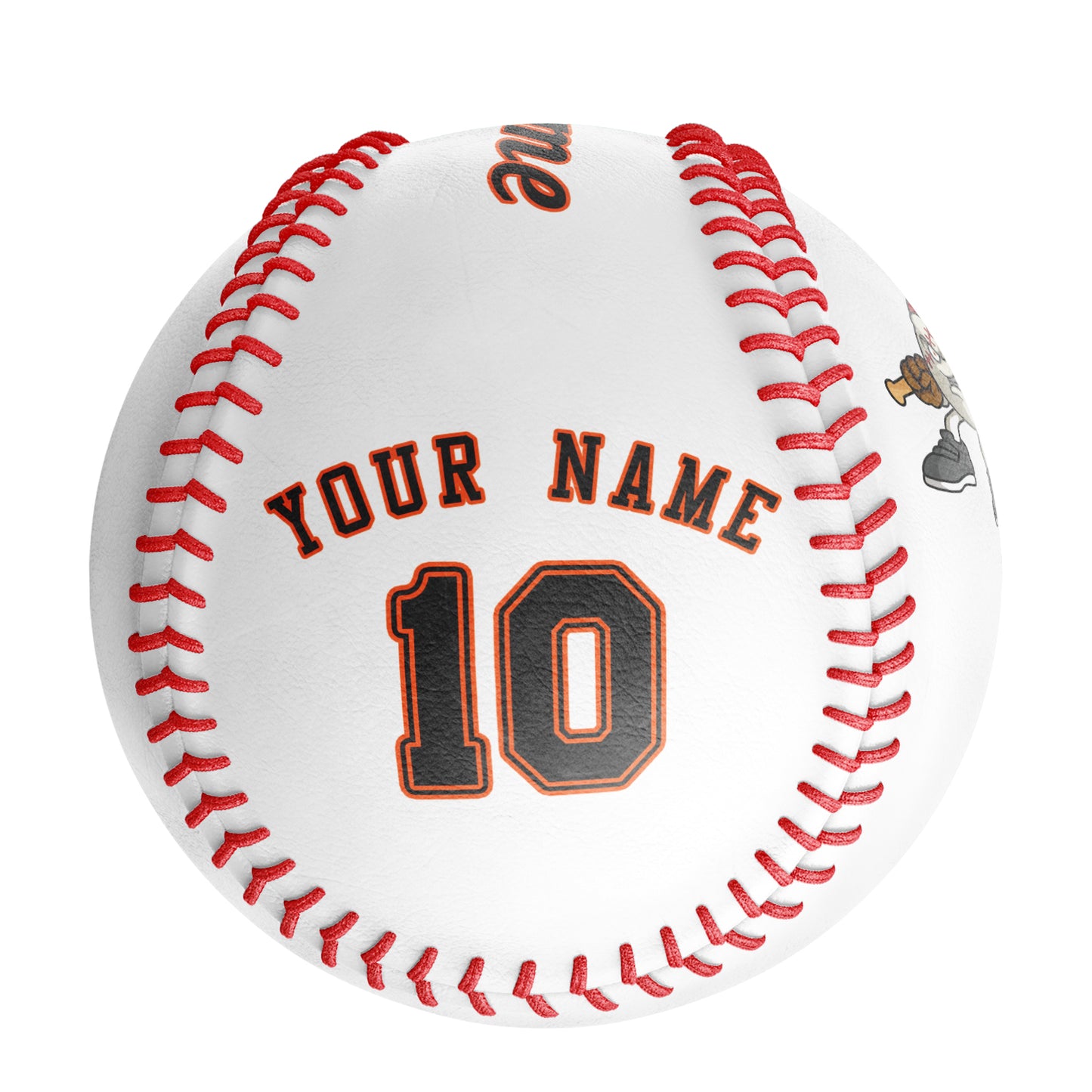 Custom White Leather Black Authentic Baseballs