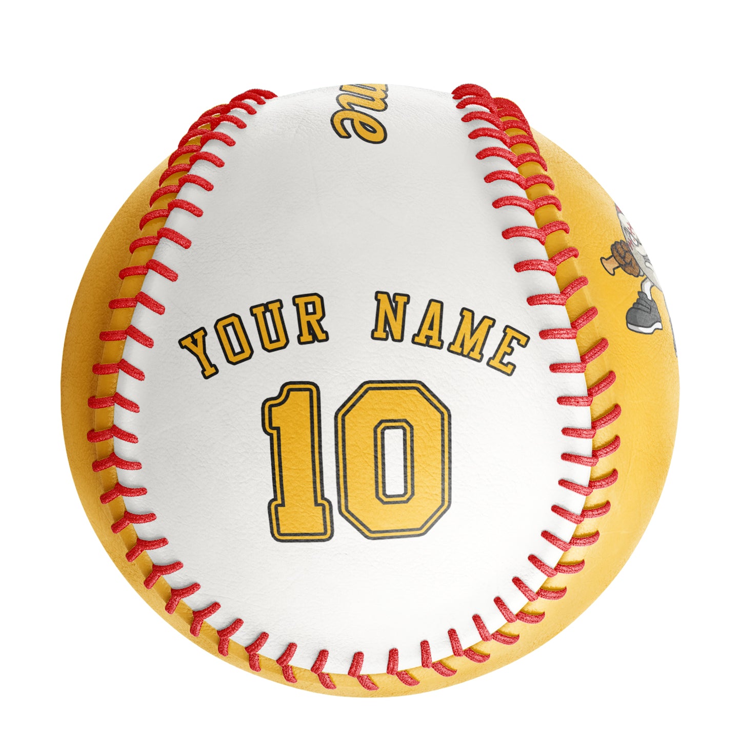 Custom Gold White Half Leather Gold Authentic Baseballs