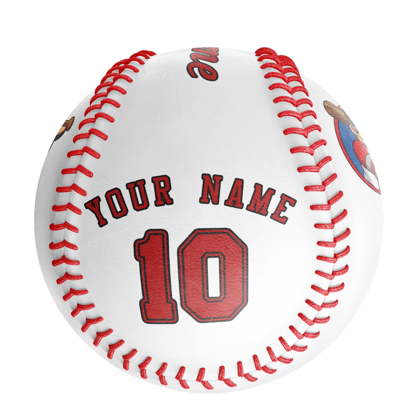 Custom White Leather Red Authentic Baseballs