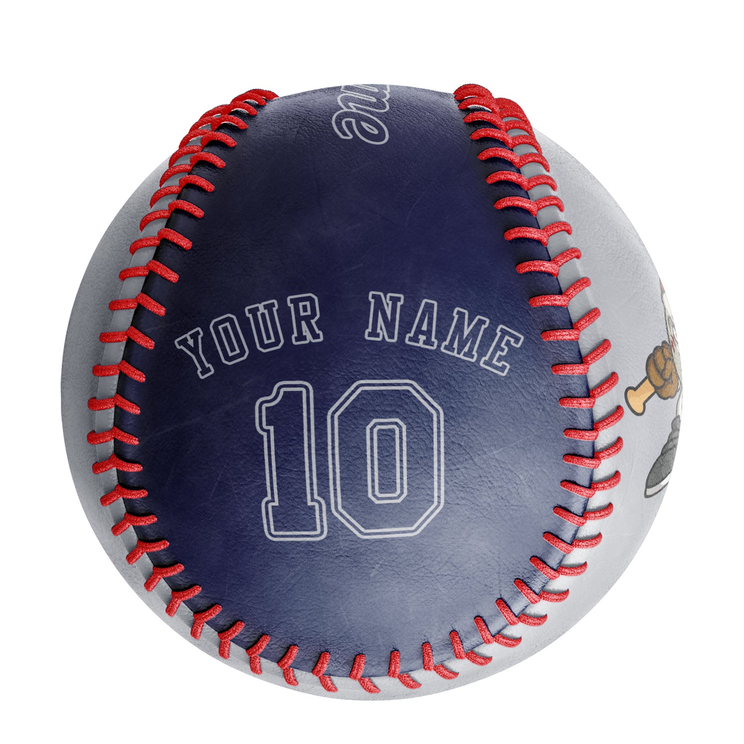 Custom Gray Navy Half Leather Navy Authentic Baseballs