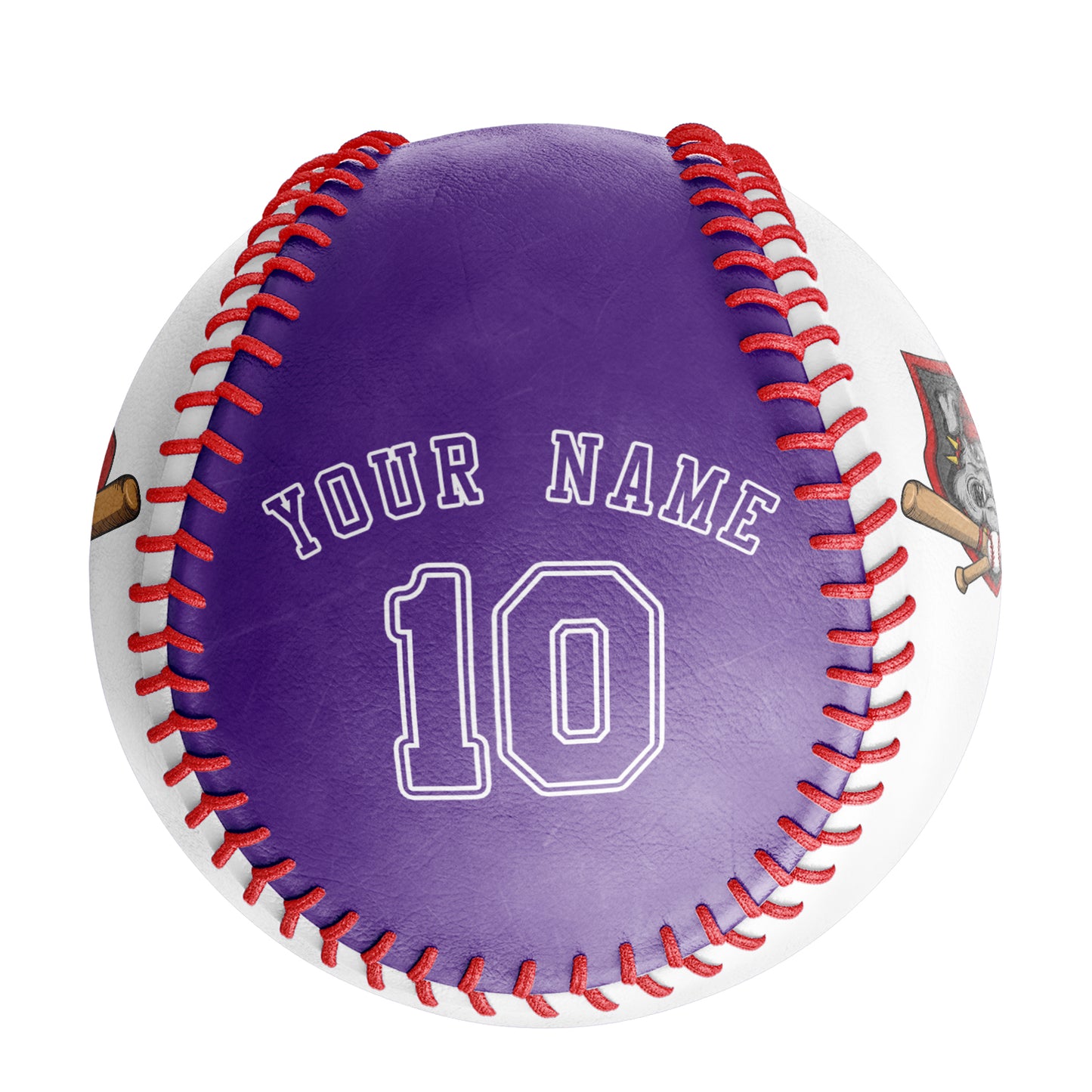 Custom White Purple Half Leather Purple Authentic Baseballs