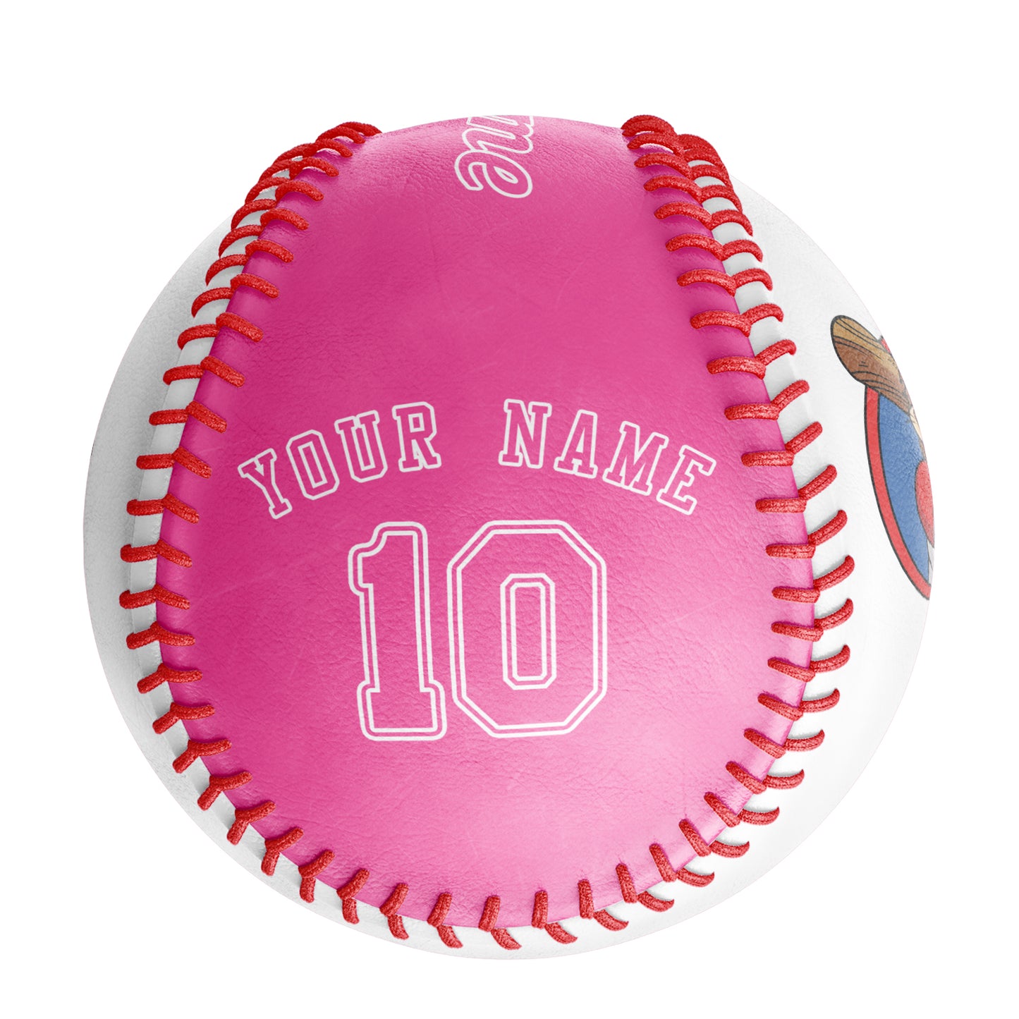 Custom White Pink Half Leather Pink Authentic Baseballs