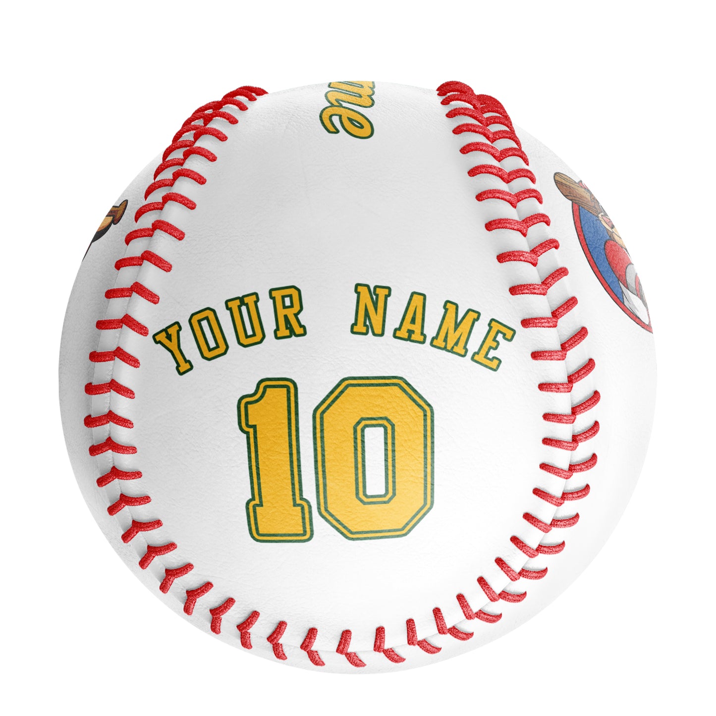 Custom White Leather Gold Authentic Baseballs