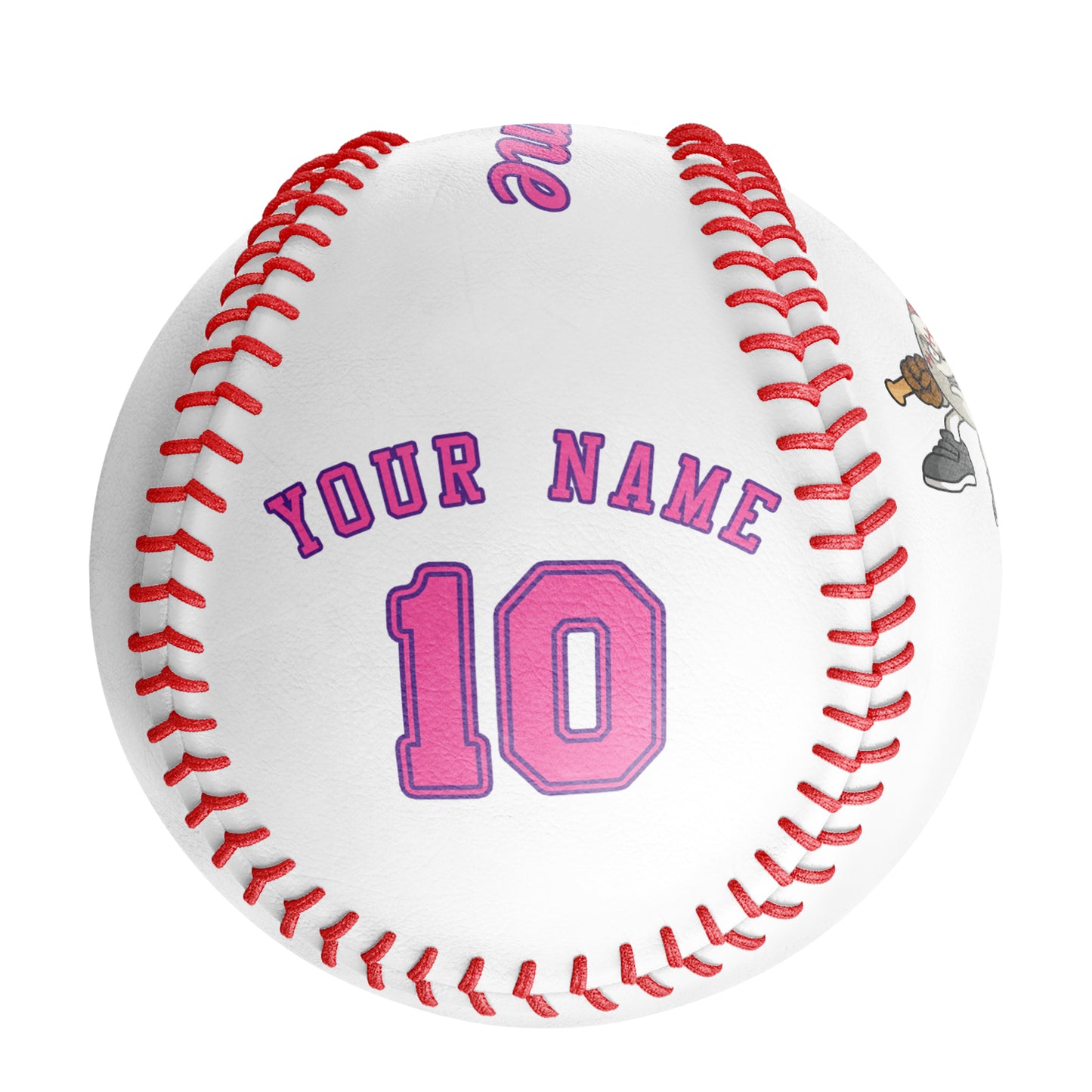 Custom White Leather Pink Authentic Baseballs