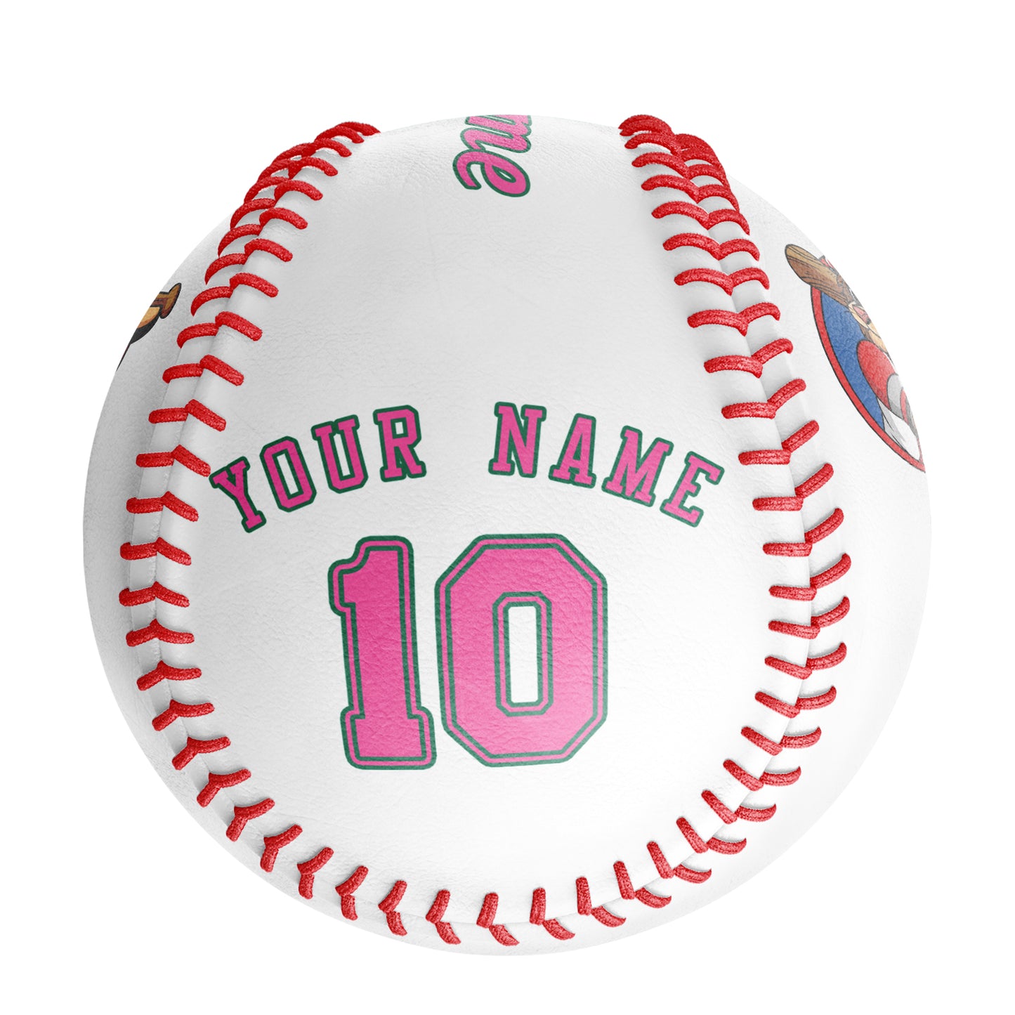 Custom White Leather Pink Authentic Baseballs