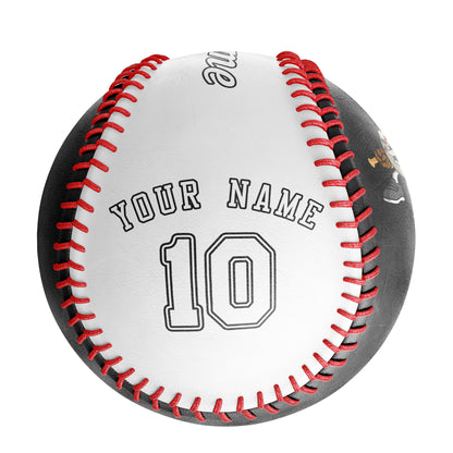 Custom Black White Half Leather White Authentic Baseballs