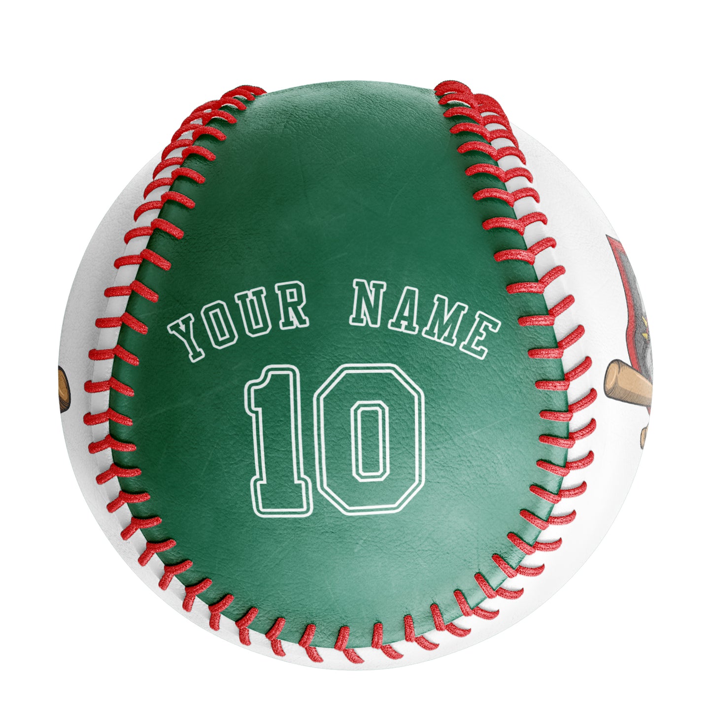 Custom White Kelly Green Half Leather Kelly Green Authentic Baseballs