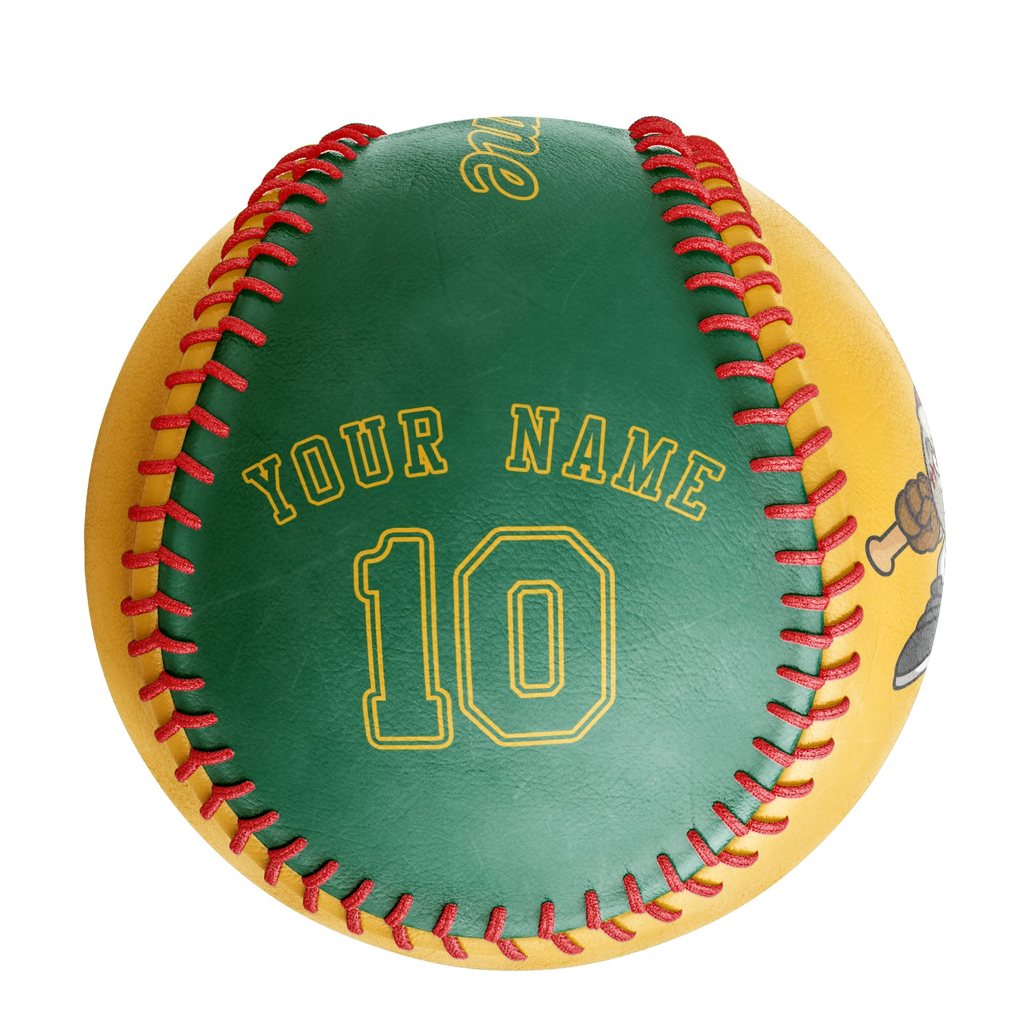 Custom Gold Kelly Green Half Leather Kelly Green Authentic Baseballs