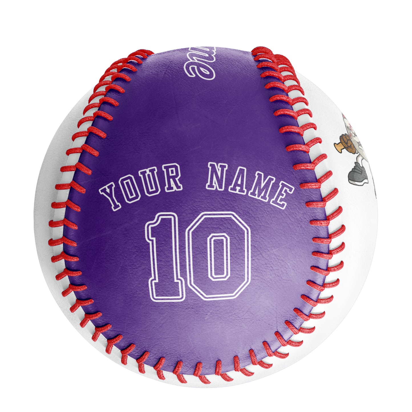 Custom White Purple Half Leather Purple Authentic Baseballs