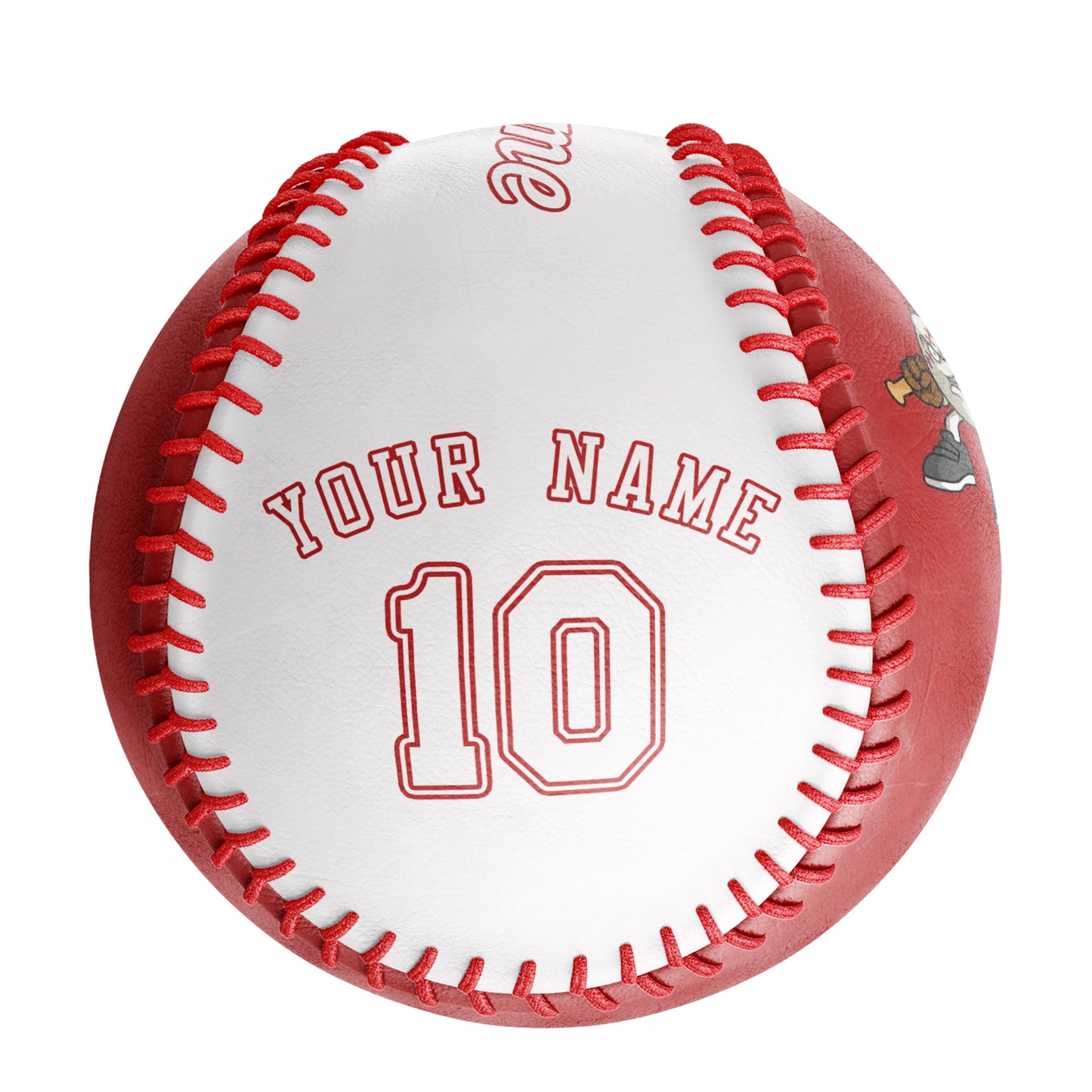 Custom Red White Half Leather White Authentic Baseballs