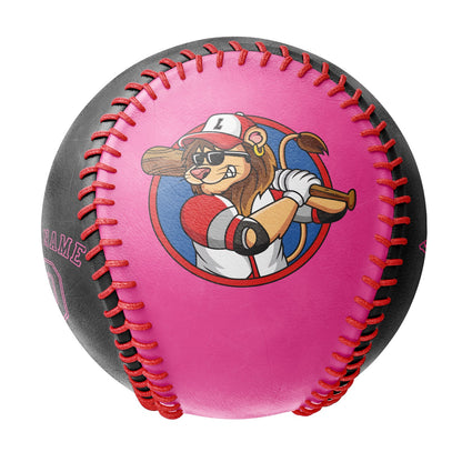 Custom Pink Black Half Leather Black Authentic Baseballs