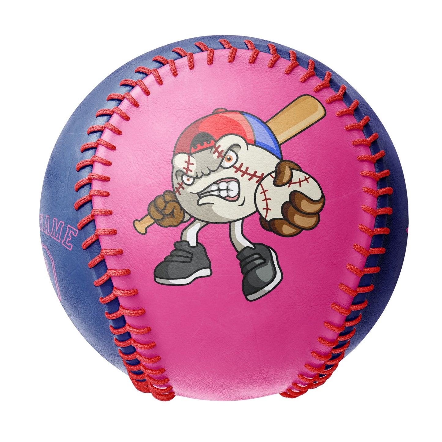 Custom Pink Royal Split Half Leather Royal Authentic Baseballs