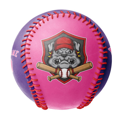 Custom Pink Purple Half Leather Pink Authentic Baseballs