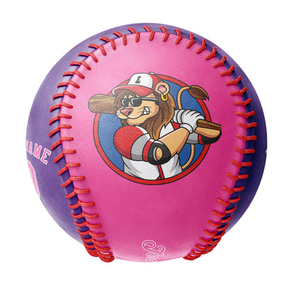 Custom Pink Purple Half Leather Pink Authentic Baseballs