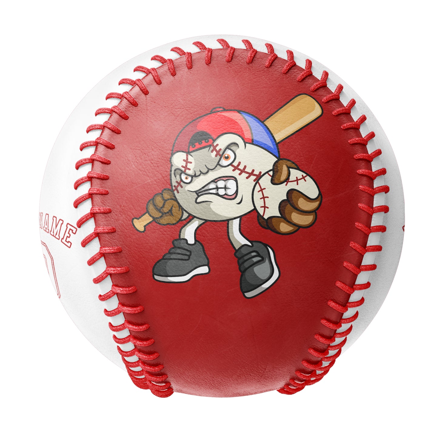 Custom Red White Half Leather White Authentic Baseballs