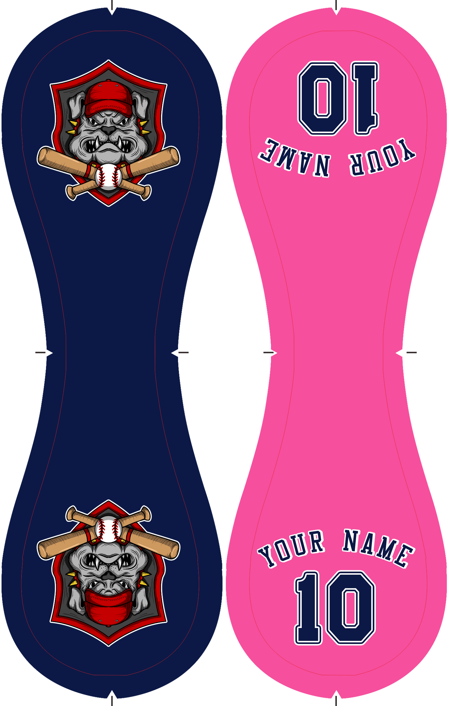 Custom Navy Pink Half Leather Navy Authentic Baseballs