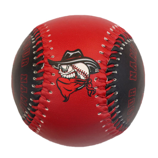 Custom Black Red Split Half Leather Black Authentic Baseballs