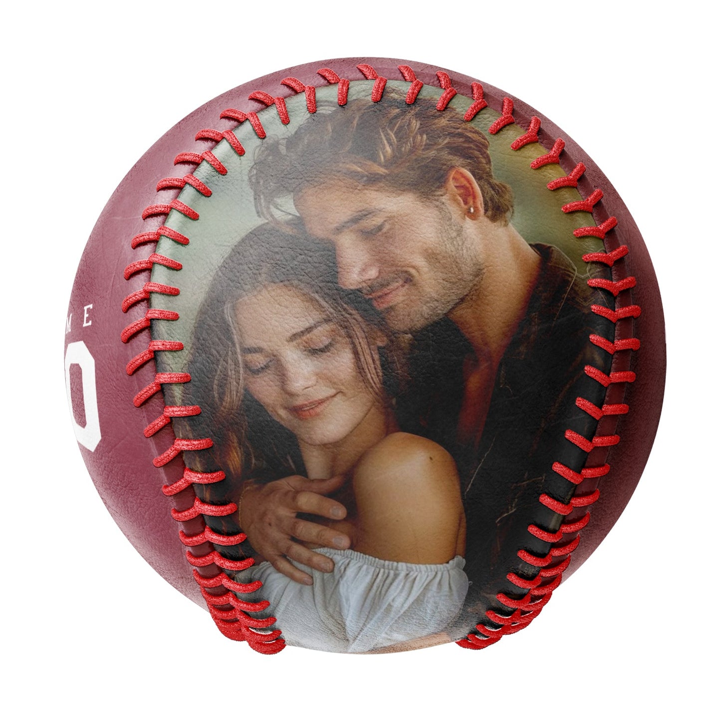 Personalized Anniversary Name Time Photo Crimson Baseballs