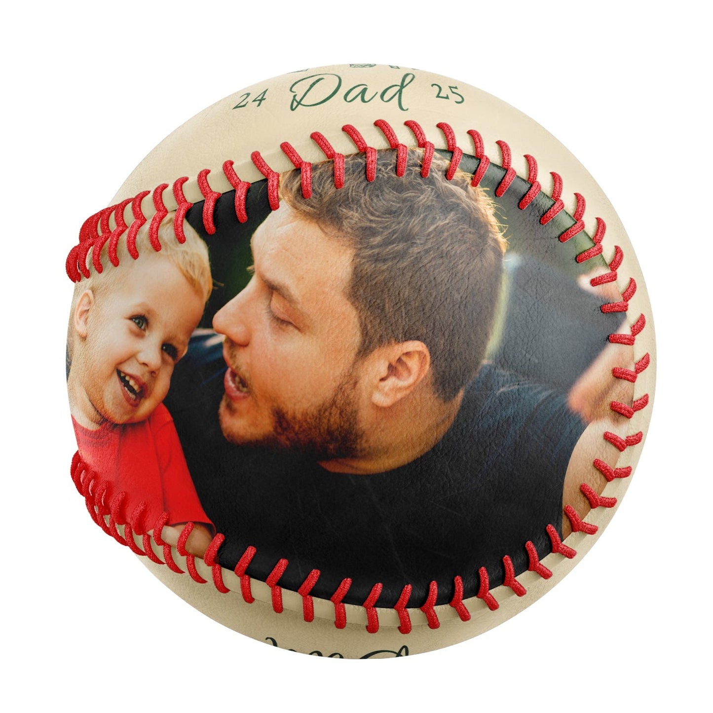 Personalized Dad Grandpa Name Time Photo Khaki Baseballs