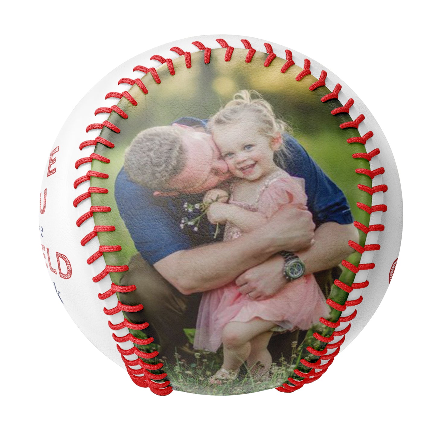 Personalized Dad Grandpa Photo Baseballs,love you to the outfield and back,Father's Day Gift