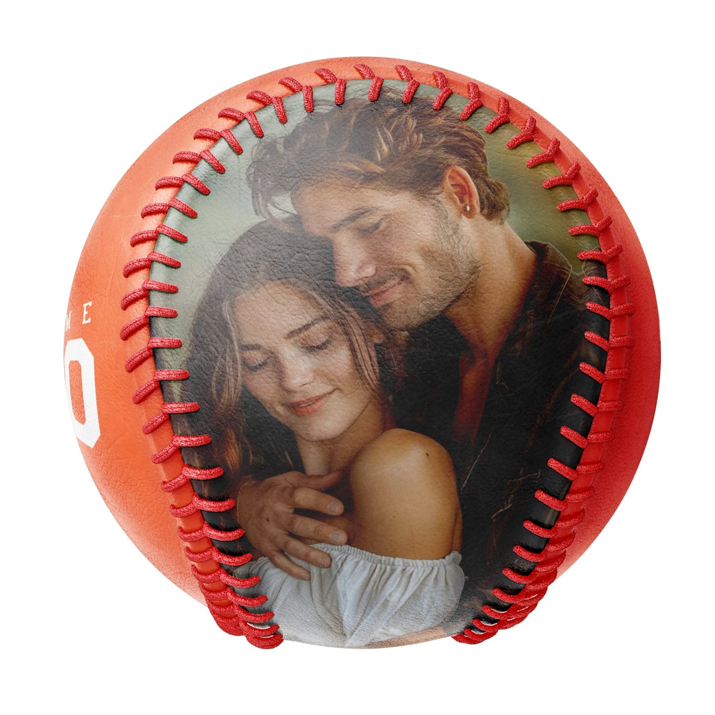 Personalized Anniversary Name Time Photo Orange Baseballs