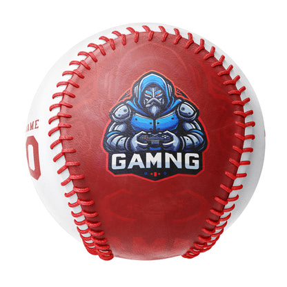 Personalized Game Name Time Logo Red White Baseballs