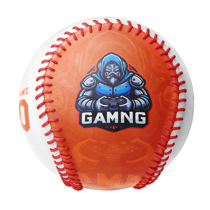 Personalized Game Name Time Logo Orange White Baseballs