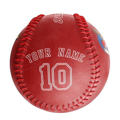 Custom Red Leather Red Authentic Baseballs