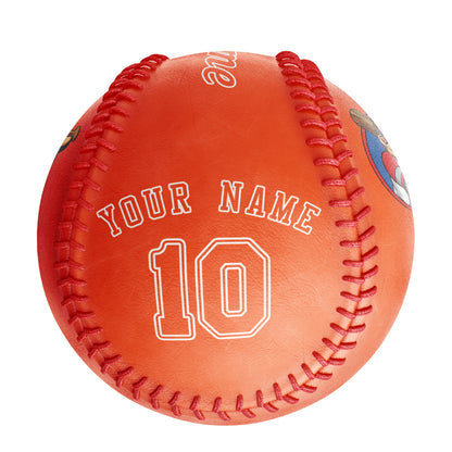 Custom Orange Leather Orange Authentic Baseballs