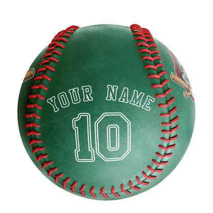 Custom Kelly Green Leather Kelly Green Authentic Baseballs