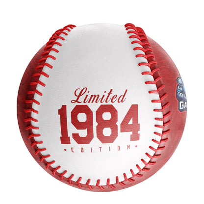 Personalized Game Name Time Logo Red White Baseballs