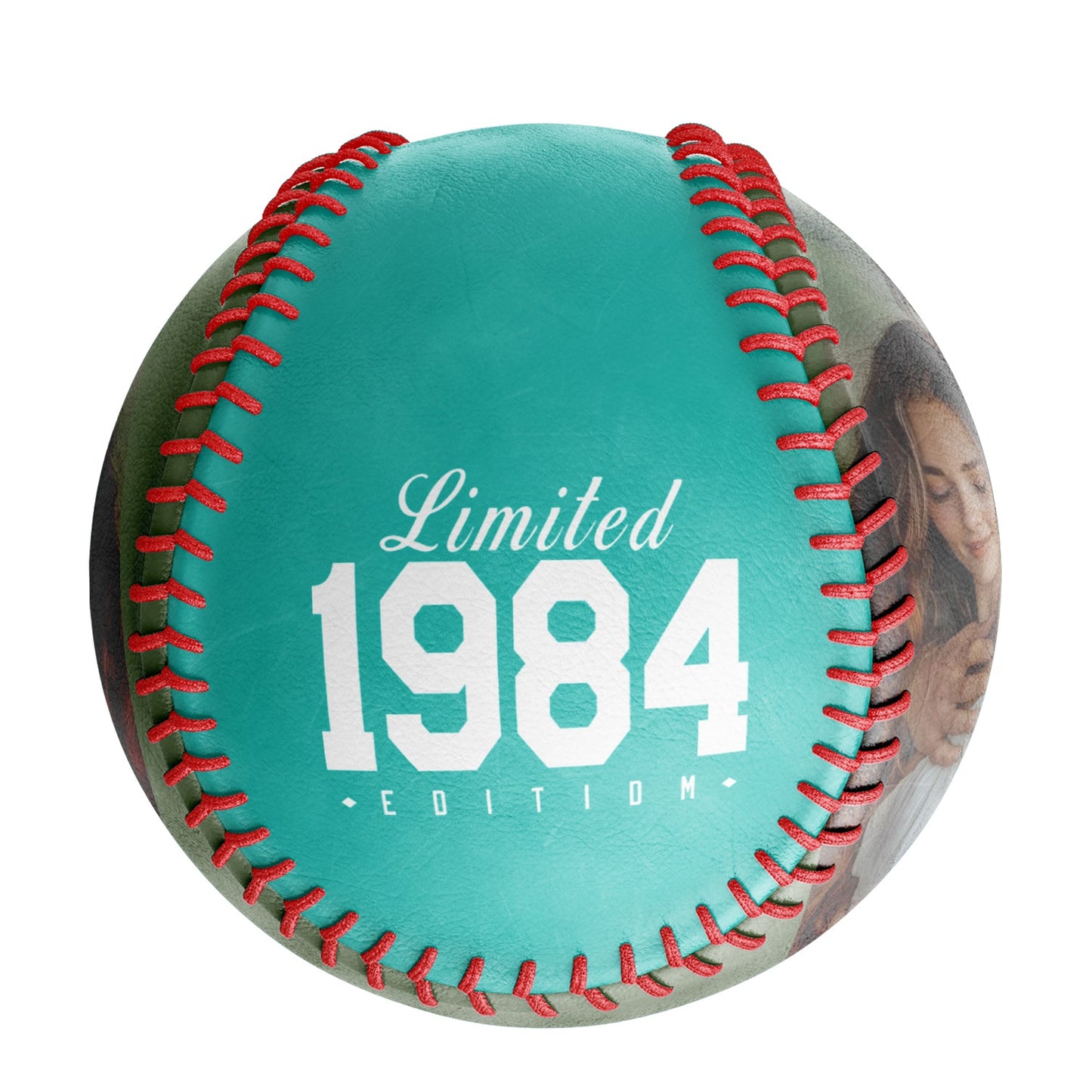 Personalized Anniversary Name Time Photo Aqua Baseballs