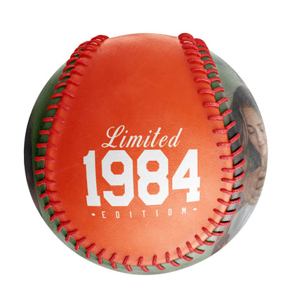 Personalized Anniversary Name Time Photo Orange Baseballs