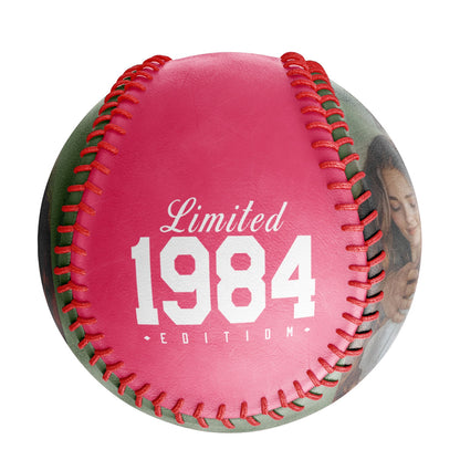 Personalized Anniversary Name Time Photo Neon Pink Baseballs