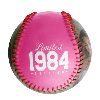 Personalized Anniversary Name Time Photo Pink Baseballs