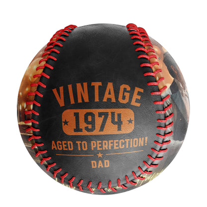 Personalized Dad Grandpa Birthday Name Time Photo Black Baseballs