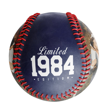 Personalized Dad Name Age Photo Navy Baseballs