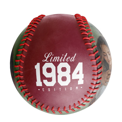 Personalized Anniversary Name Time Photo Crimson Baseballs