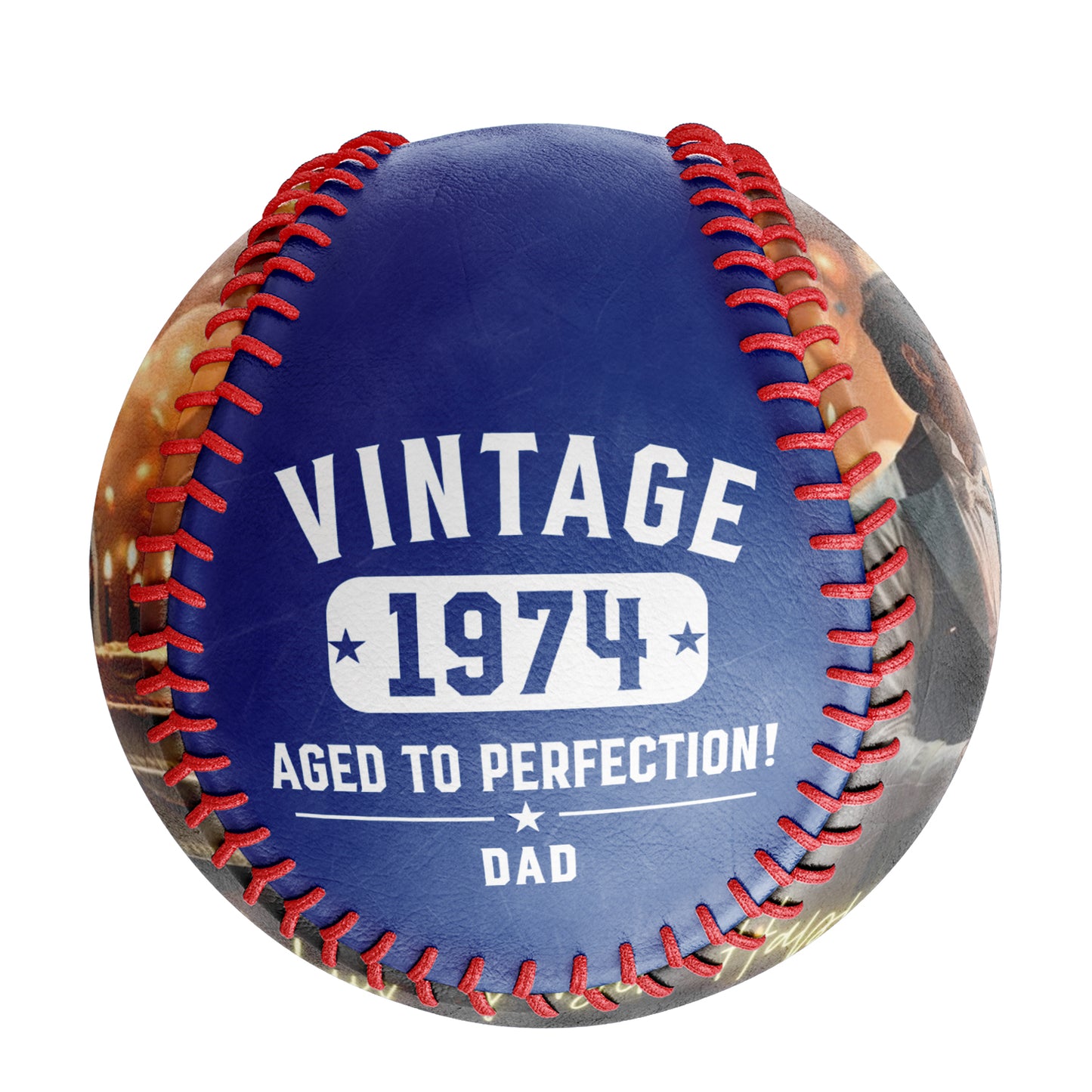 Personalized Dad Grandpa Birthday Name Time Photo Royal Baseballs