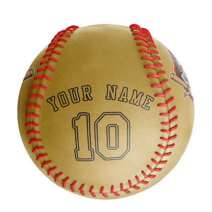 Custom Old Gold Leather Old Gold Authentic Baseballs