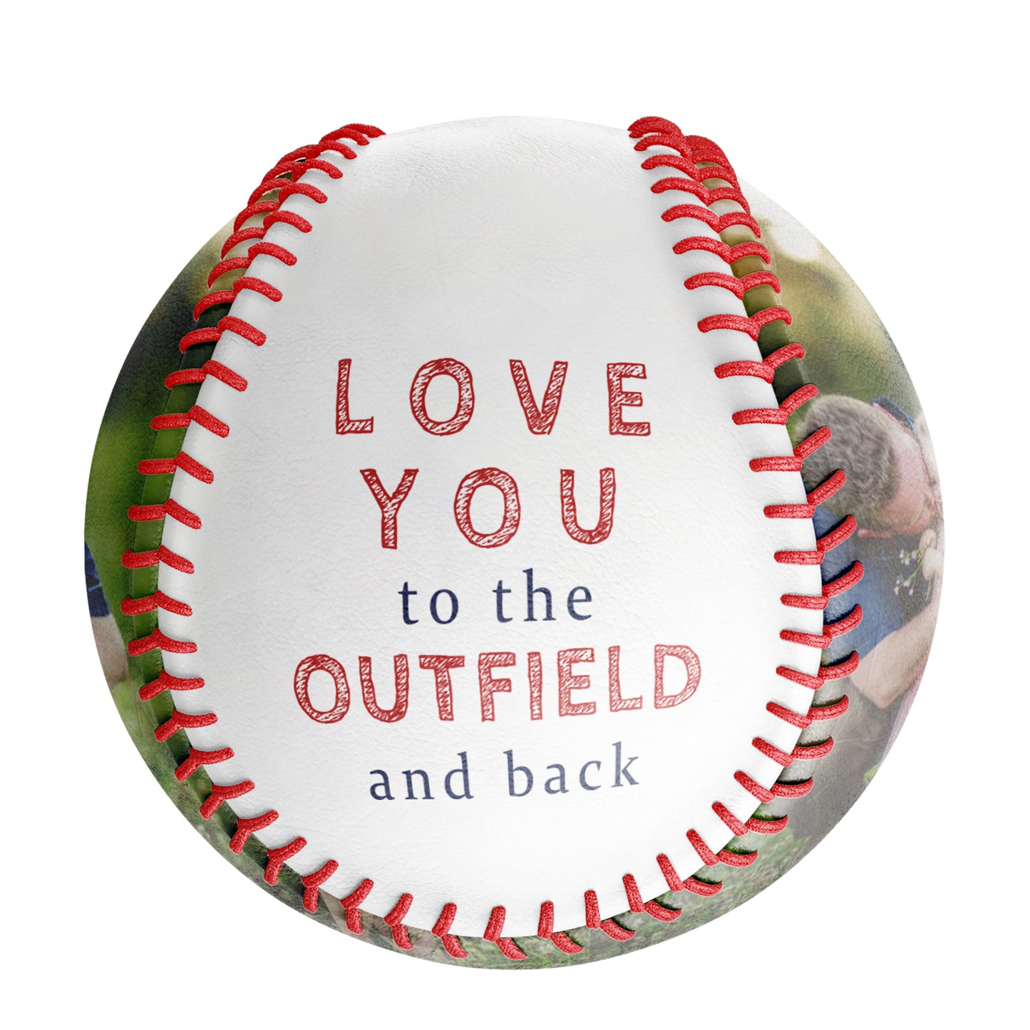 Personalized Dad Grandpa Photo Baseballs,love you to the outfield and back,Father's Day Gift