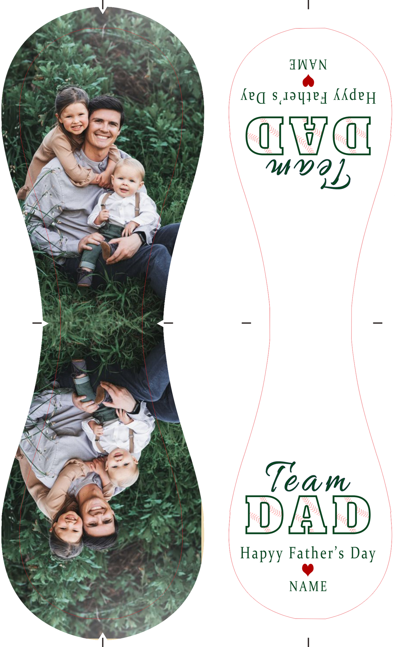 Personalized Dad Grandpa Photo White Baseballs,Team Dad,Father's Day Gift