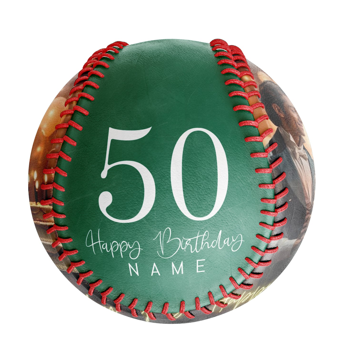 Personalized Dad Grandpa Birthday Name Time Photo Kelly Green Baseballs