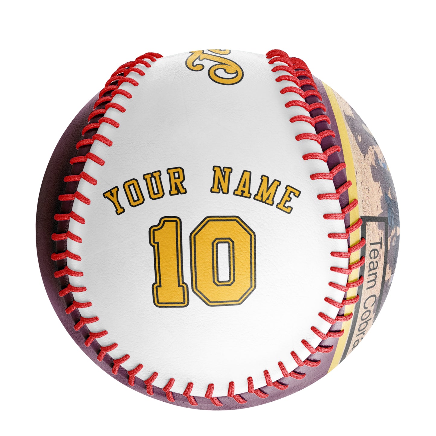 Custom White Leather Gold Varsity Team Authentic Baseballs