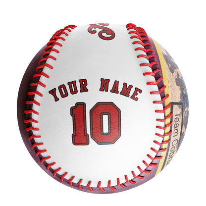 Custom White Leather Red Varsity Team Authentic Baseballs