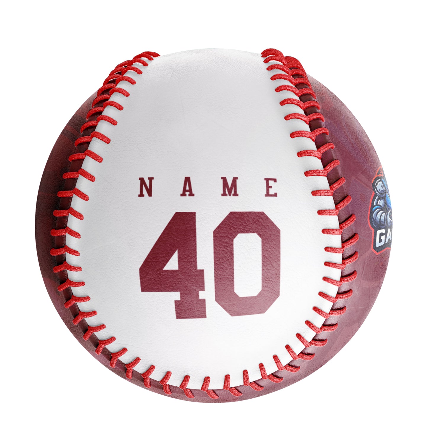 Personalized Game Name Time Logo Crimson White Baseballs